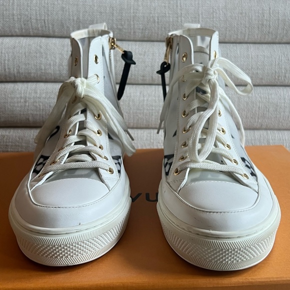 Authentic Women's Louis Vuitton Stellar high top sneakers Sz 39.5 (9.5) - Picture 3 of 9